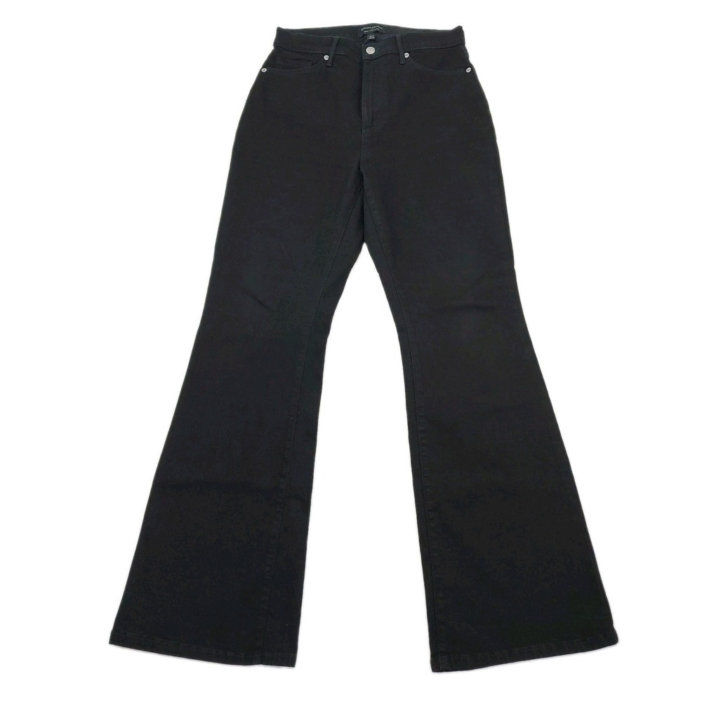 Banana Republic Jeans Women 28/6 Black Wash High Rise Flare Premium Denim